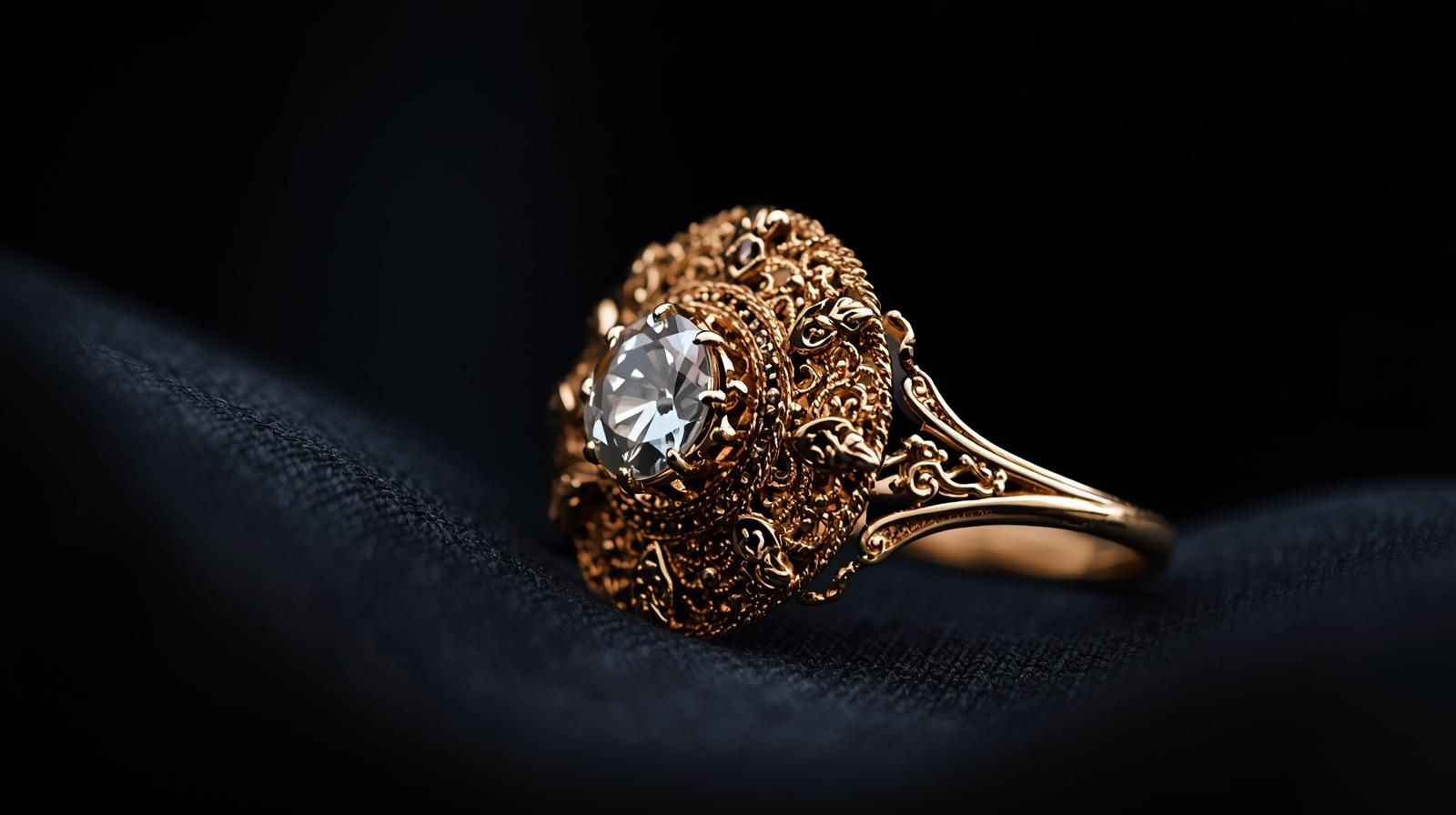 Floral Design Gold Ring